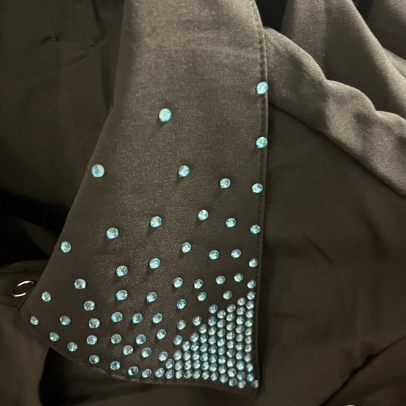 Turquoise Rhinestone Collared Button Down (Snaps) - Picture 2 of 2